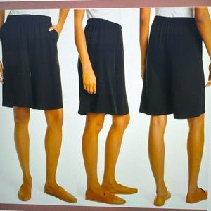 Eileen Fisher black flared shorts